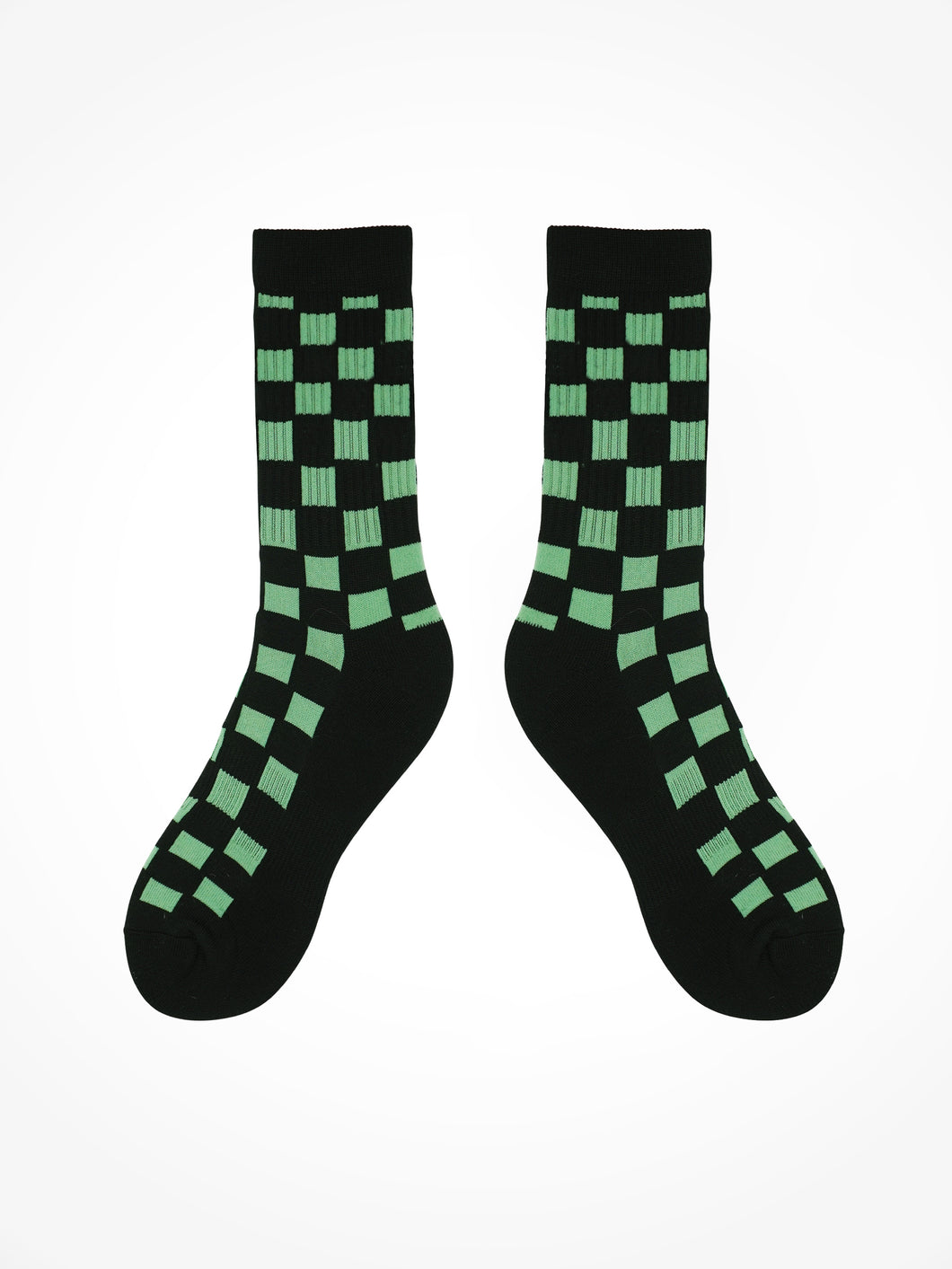 Black and Green Checkered Socks