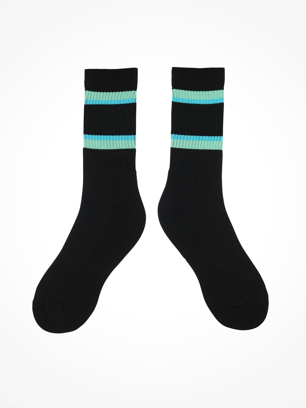 Black with Teal Stripe Socks